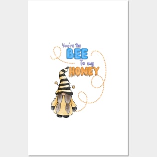 Bee to my honey gnome, spring gnome, bee pun, Posters and Art